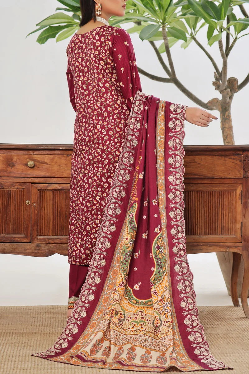 Elegant  Floral Embroidered  Suit