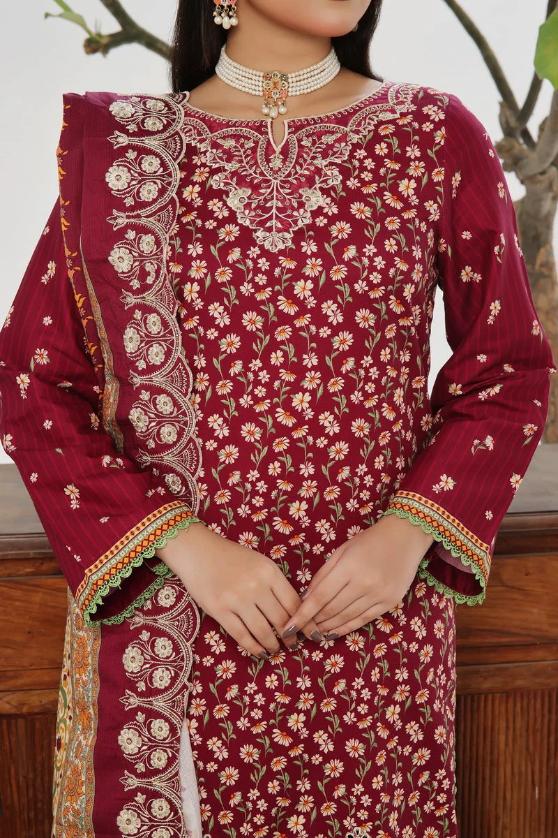 Elegant  Floral Embroidered  Suit